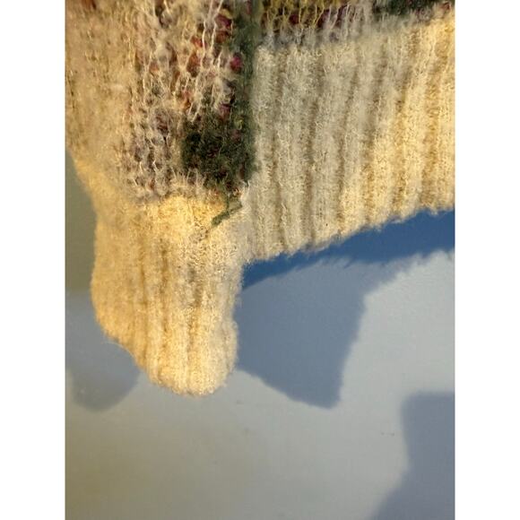 TOAD&CO Floral Wool Blend Sweater XS Cream Multicolor - Picture 6 of 8